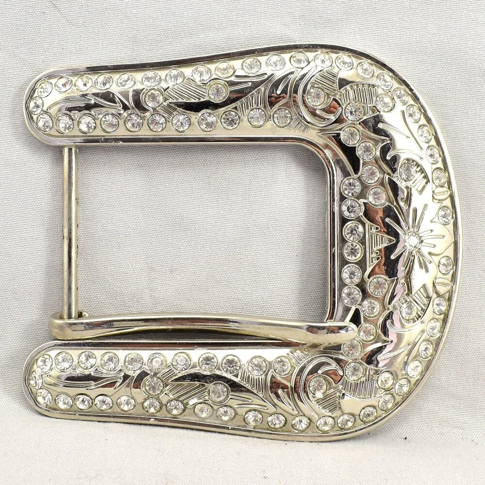 Vintage Belt Buckle Large‎ Pin Buckle Ornate Filigree Western Gift